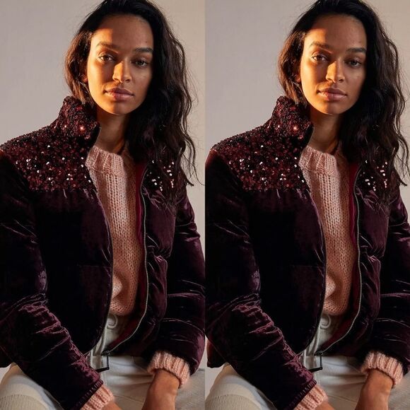 Anthropologie
Vera Sequined Velvet Puffer Jacket - Picture 1 of 9